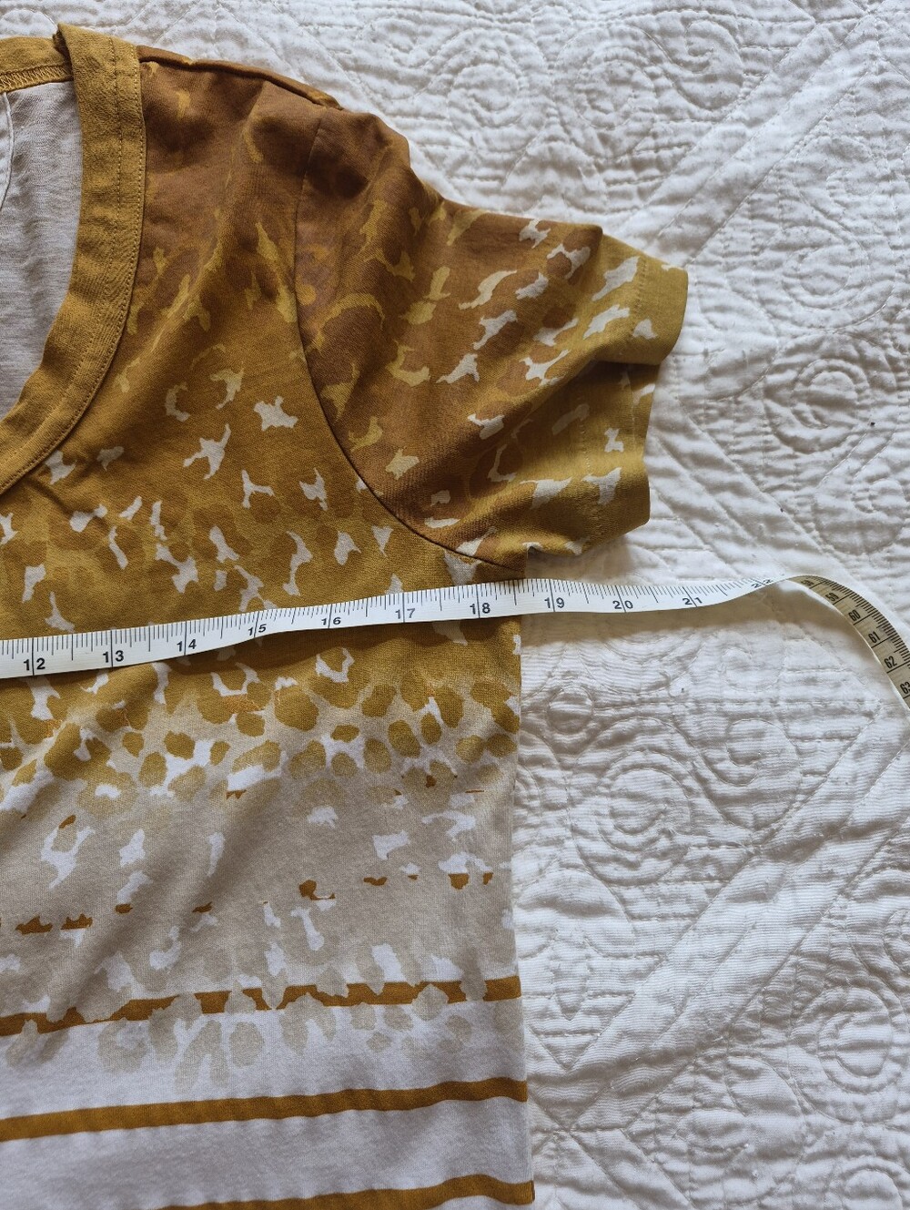 Tory Burch Golden Brown and White Striped Short-Sleeve Tee - Picture 10 of 12
